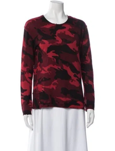Pre-owned Generation Love Camouflage Print Crew Neck Sweater In Red