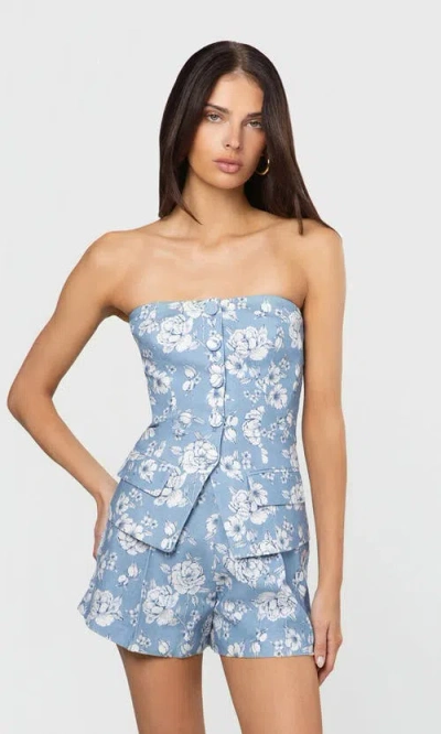 Generation Love Carmine Floral Linen Shorts In Animal Print