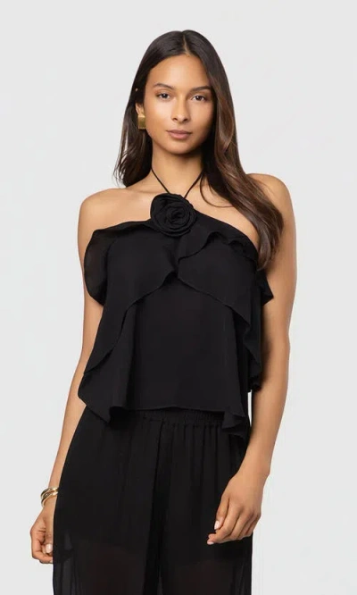 Generation Love Carrie Halter Blouse In Black