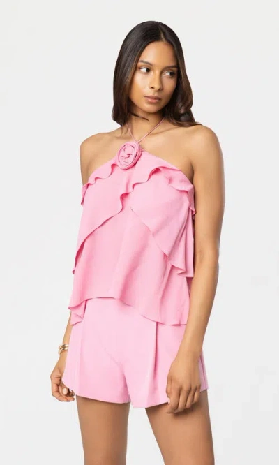 Generation Love Carrie Halter Blouse In Pink Sorbet