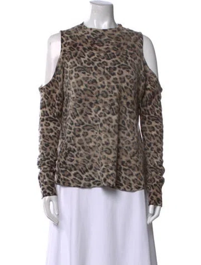 Pre-owned Generation Love Cashmere Animal Print Blouse In Brown