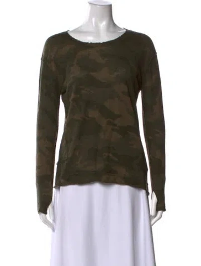 Pre-owned Generation Love Cashmere Camouflage Print Sweater In Green