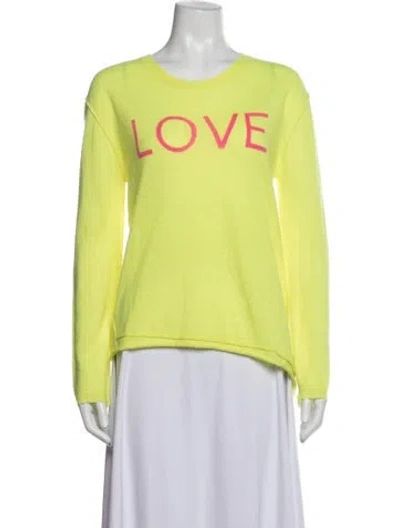 Pre-owned Generation Love Cashmere Graphic Print Sweater In Green