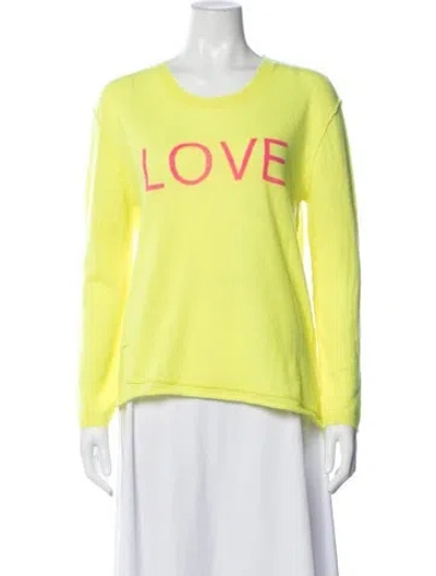 Pre-owned Generation Love Cashmere Graphic Print Sweater In Green