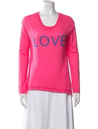Pre-owned Generation Love Cashmere Graphic Print Sweater In Pink