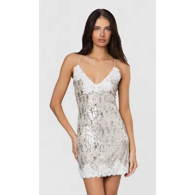 Generation Love Cella Lace Combo Sequin Dress In Silver