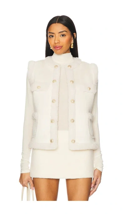Generation Love Chad Faux Suede Shearling Vest In Snow & White