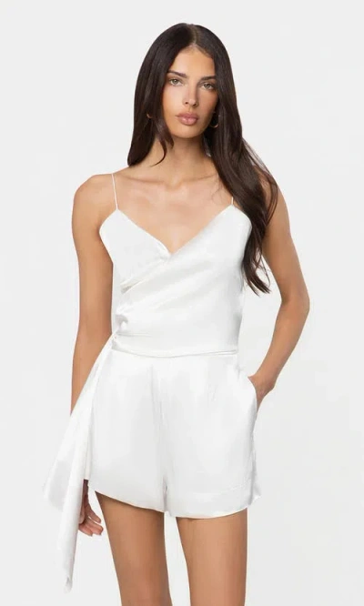 Generation Love Cheryl Liquid Satin Romper In White