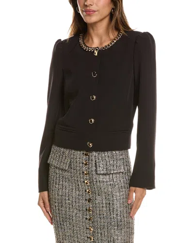 Generation Love Chiara Chain Embellished Crepe Jacket In Black