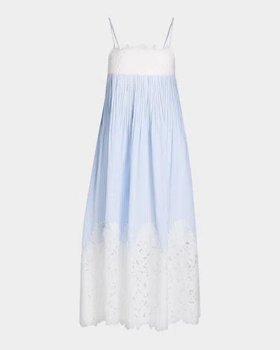 Generation Love Clone Juniper Lace Seersucker Midi Dress In Blue