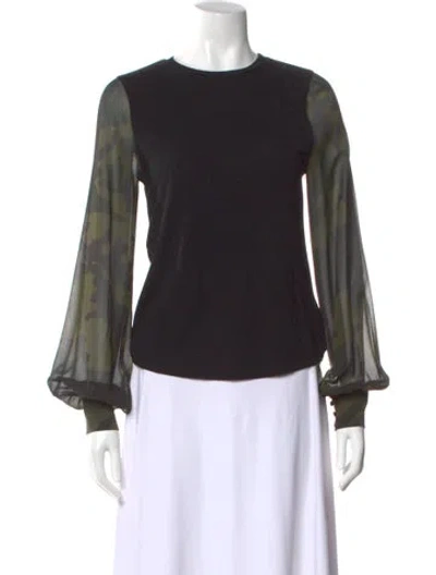 Pre-owned Generation Love Colorblock Pattern Crew Neck Sweater In Black