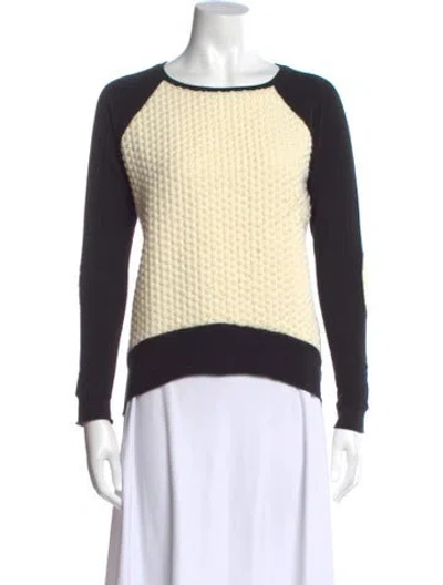 Pre-owned Generation Love Colorblock Pattern Scoop Neck Sweater In Black