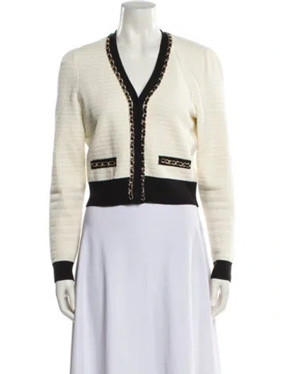 Pre-owned Generation Love Colorblock Pattern V-neck Sweater In Neutral