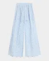 Generation Love Connie Wide-leg Eyelet Pants In Blue