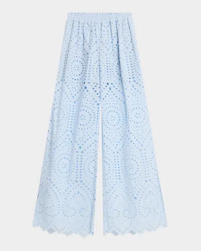 Generation Love Connie Wide-leg Eyelet Pants In Blue