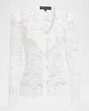 Generation Love Corsa Button-front Lace Top In White