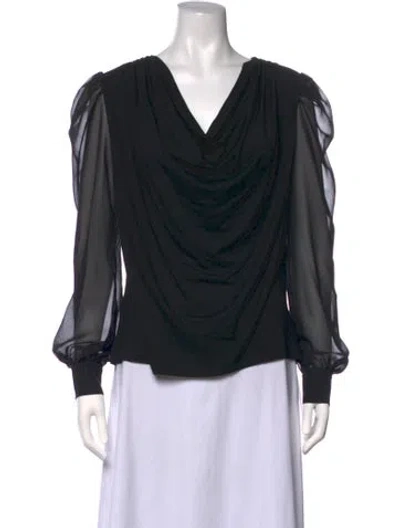 Pre-owned Generation Love Cowl Neck Long Sleeve Blouse W/ Tags In Black