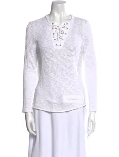 Pre-owned Generation Love Cowl Neck Long Sleeve Top In Neutral