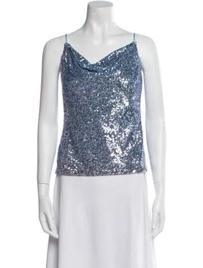 Pre-owned Generation Love Cowl Neck Sleeveless Top In Blue