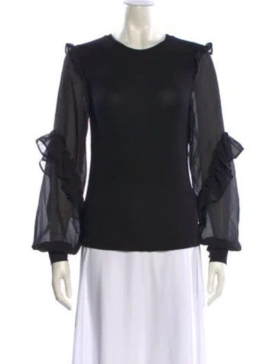 Pre-owned Generation Love Crew Neck Long Sleeve Blouse In Black