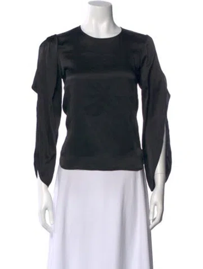 Pre-owned Generation Love Crew Neck Long Sleeve Blouse In Black