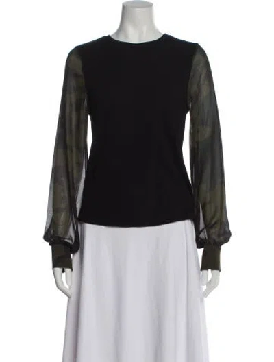 Pre-owned Generation Love Crew Neck Long Sleeve Top In Black