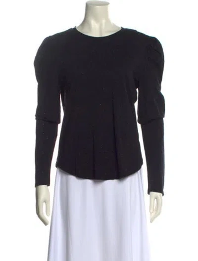 Pre-owned Generation Love Crew Neck Long Sleeve Top In Black