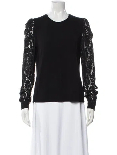 Pre-owned Generation Love Crew Neck Long Sleeve Top In Black