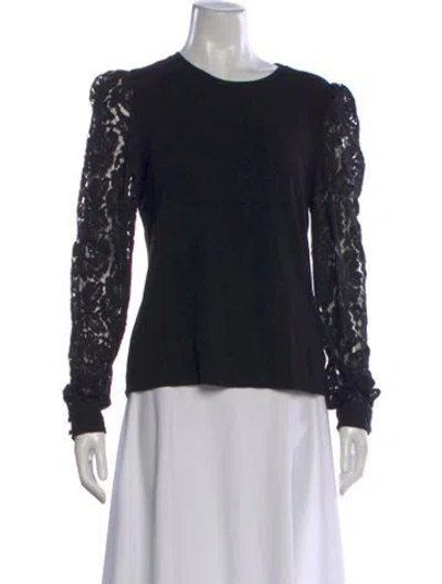 Pre-owned Generation Love Crew Neck Long Sleeve Top In Black