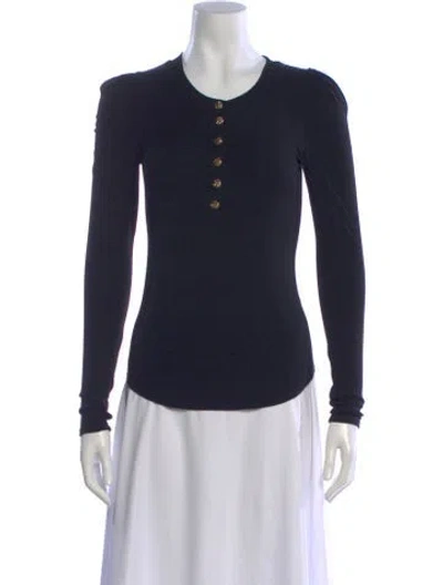 Pre-owned Generation Love Crew Neck Long Sleeve Top In Black