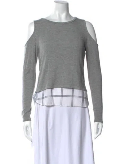 Pre-owned Generation Love Crew Neck Long Sleeve Top In Gray