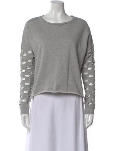 Pre-owned Generation Love Crew Neck Long Sleeve Top In Gray