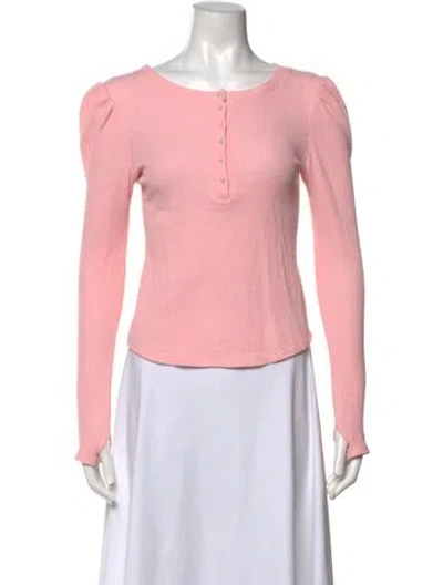 Pre-owned Generation Love Crew Neck Long Sleeve Top In Pink