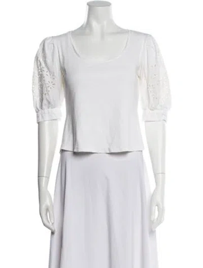 Pre-owned Generation Love Crew Neck Three-quarter Sleeve Top In White