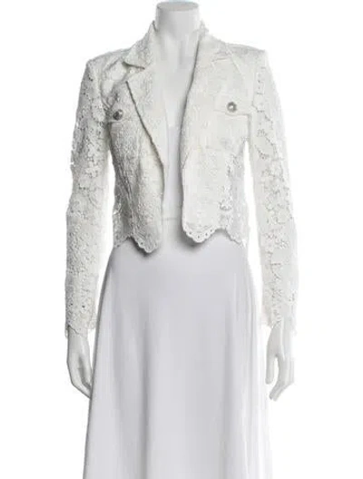 Pre-owned Generation Love Crochet Lace Pattern Blazer In White