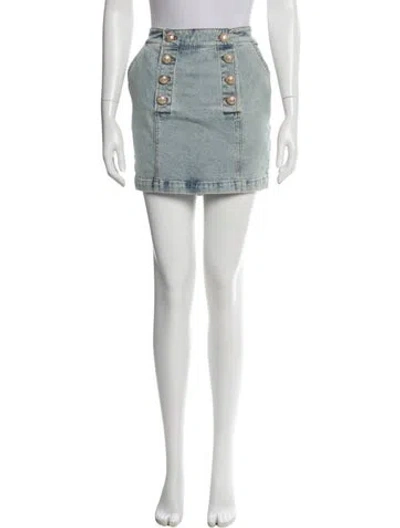 Pre-owned Generation Love Crystal Embellishments Mini Skirt In Blue