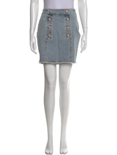 Pre-owned Generation Love Crystal Embellishments Mini Skirt In Blue