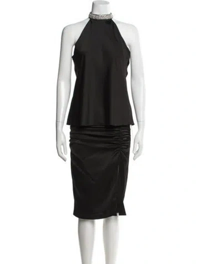 Pre-owned Generation Love Crystal Embellishments Skirt Set In Black
