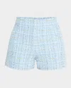Generation Love Danny Tailored Tweed Shorts In Sky Blue Multi