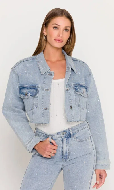 Generation Love Delan Embellished Denim Jacket In Gray