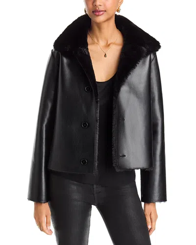 Generation Love Delphine Reversible Faux Fur Coat In Black