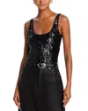 Generation Love Dina Sequin Thong Bodysuit Black In Black