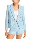 Generation Love Eliza Tweed Blazer In Sky Blue Multi