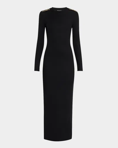 Generation Love Elizabella Long-sleeve Chain Maxi Dress In Black