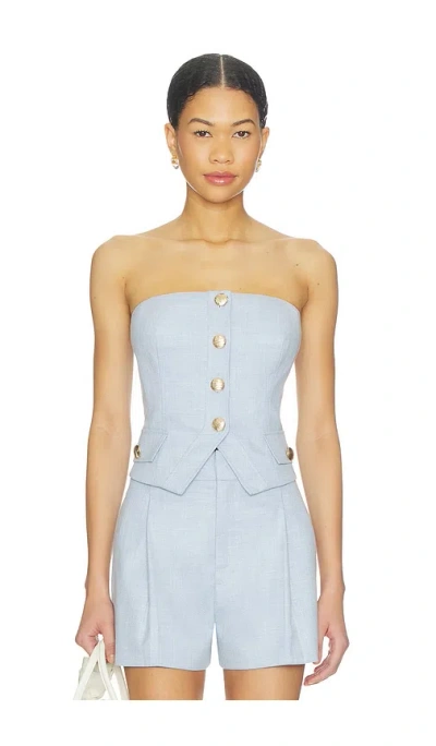 Generation Love Ellery Chambray Suiting Bustier In Blue