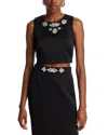 Generation Love Embellished Cropped Top In Black/clear