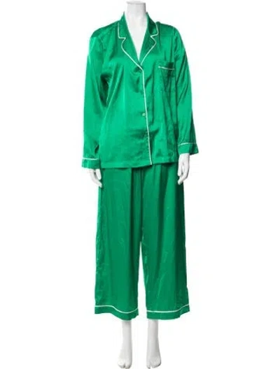 Pre-owned Generation Love Embroidered Accent Sweatpants In Green