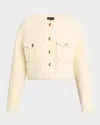 Generation Love Emille Tweed Bomber Jacket In Cream