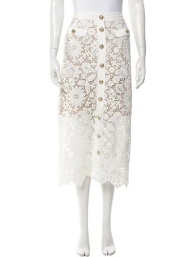 Pre-owned Generation Love Eyelet Midi Length Skirt In White