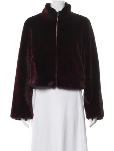 Pre-owned Generation Love Faux Fur Animal Print Faux Fur Jacket In Black